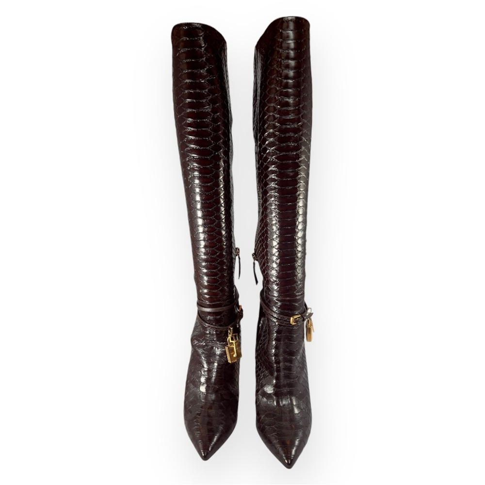 Authentic Tom Ford Anaconda Knee High Padlock Bro… - image 4